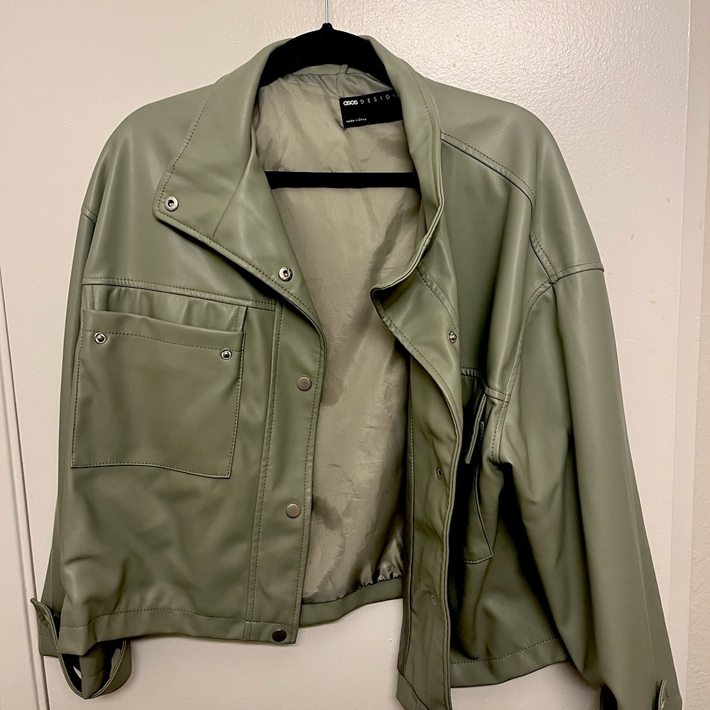 Green Faux Leather Jacket